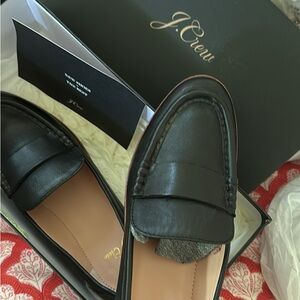 J. Crew Black Leather Flats